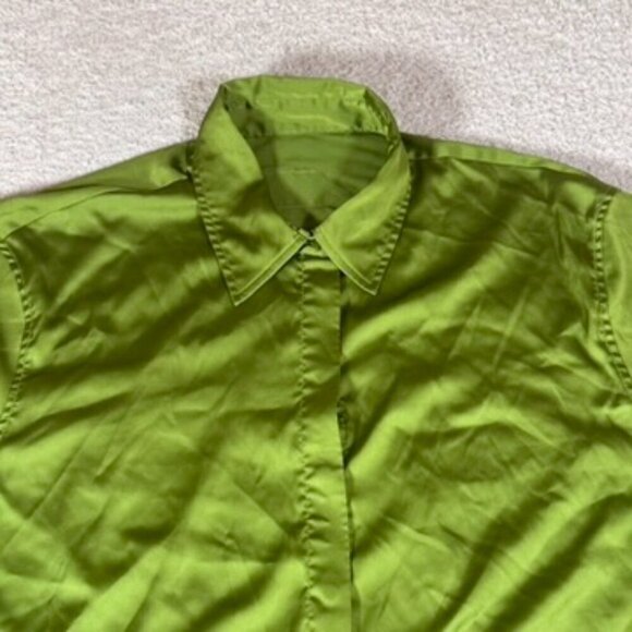 Dailly Drills Womens Silky Satin Button Down Sz XS/S Relaxed Fit Resortwear NWOT - Picture 6 of 13
